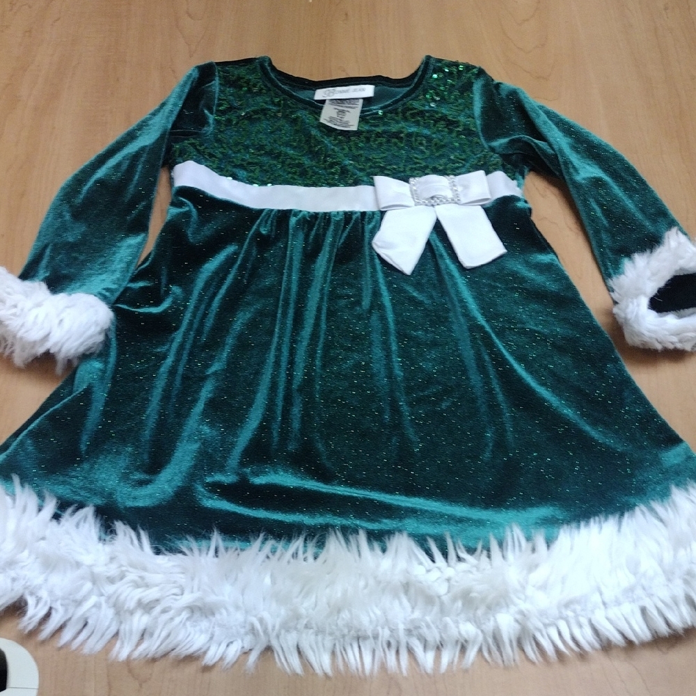 Green and White Kids Dress